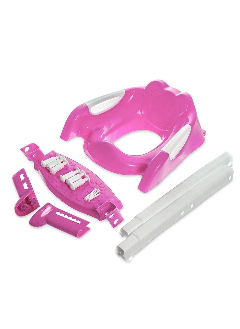 Dubkart Portable Folding Step Stool Toilet Training Ladder Seat For Children - Pink  - Image 2