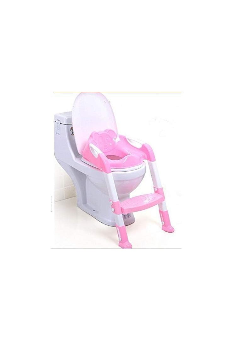 Dubkart Portable Folding Step Stool Toilet Training Ladder Seat For Children - Pink  - Image 4