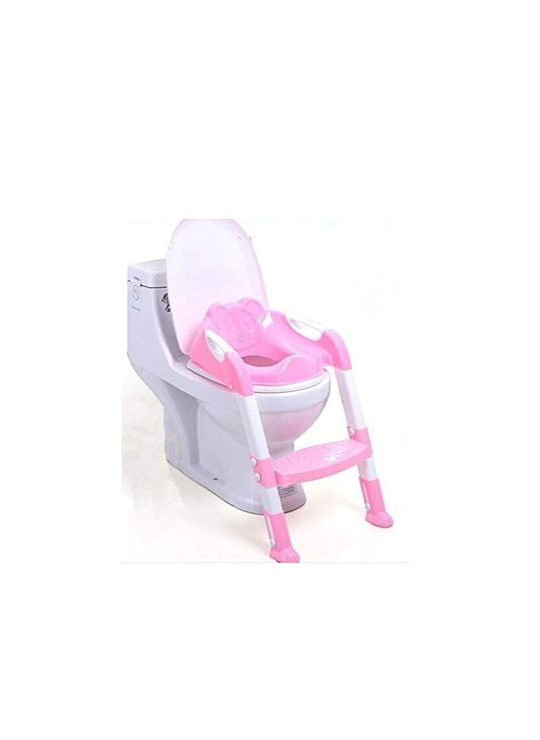 Dubkart Portable Folding Step Stool Toilet Training Ladder Seat For Children - Pink  - Image 3