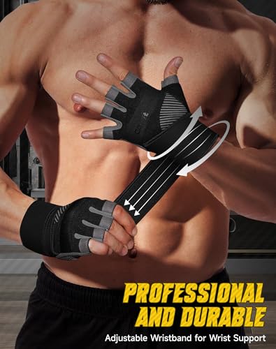 COFIT Breathable Workout Gloves, Antislip Weight Lifting Gym Gloves for Men Women with Wrist Wrap Support, Superior Grip & Palm Protection for Weightlifting, Fitness, Exercise, Training - Black XL - Image 4