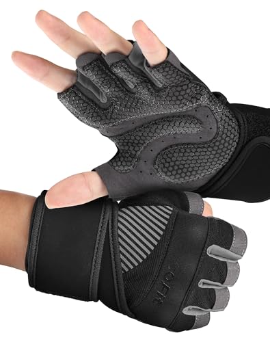 COFIT Breathable Workout Gloves, Antislip Weight Lifting Gym Gloves for Men Women with Wrist Wrap Support, Superior Grip & Palm Protection for Weightlifting, Fitness, Exercise, Training - Black XL - Image 1
