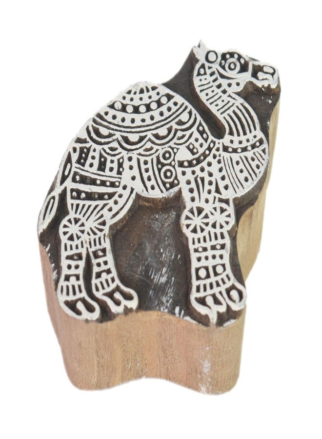 Global Art Indian Hand Made Wooden Camel Design Printing Block Wood Print Stamp � Camel Pattern Textile Printing Block �Collectible Print Stamp i77-176 - Image 2
