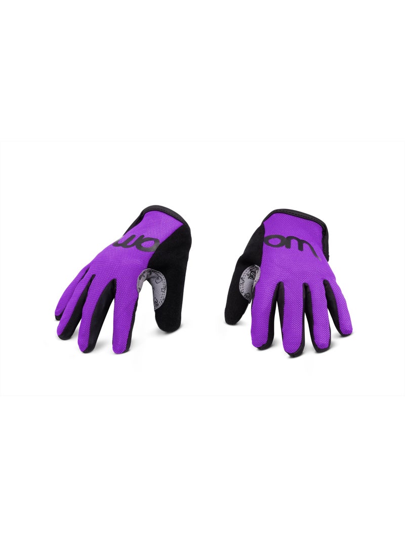 Woom Bike Gloves – Bicycle Riding Gloves for Kids – Breathable Grip Protection – Size 6 Purple Haze