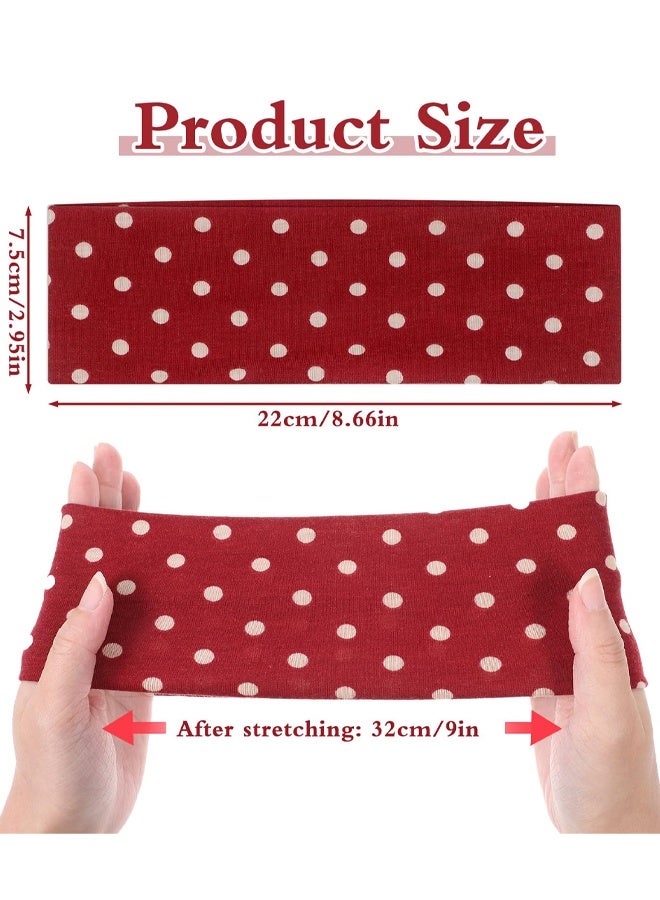 4 Pack Polka Dot Headband, Non Slip Wide Elastic Headbands Soft Fabric Hair Accessories For Women Yoga Workout And Daily Fashion - Image 2