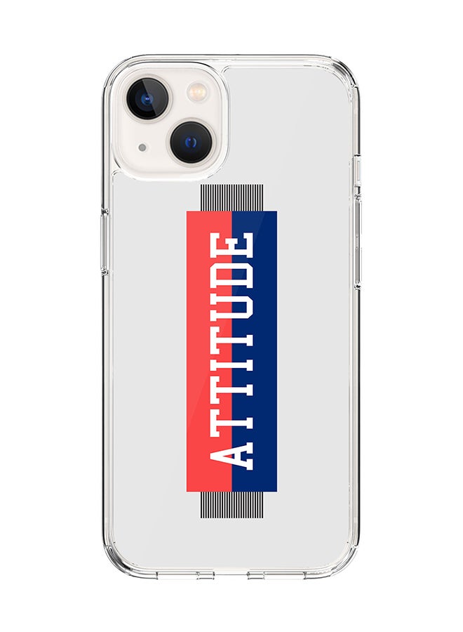 Stylizedd Classic Clear Case for Apple iPhone 14 Plus Case Hybrid Soft Cover Flexible Edges Anti Drop TPU PC Gel Thin Transparent Cover - Attitue Full Print