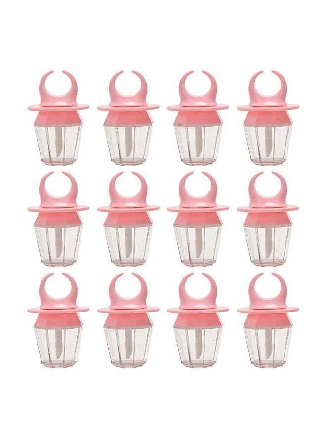 Healthcom 10 Packs 8Ml Pink Empty Lip Gloss Tube Bottles Diamond Ring Shape Plastic Refillable Lip Blam Tube Lip Glaze Tube With Wand Lip Oil Vials Jars Diy Lipstick Tube Cosmetic Container Makeup Tools - Image 1