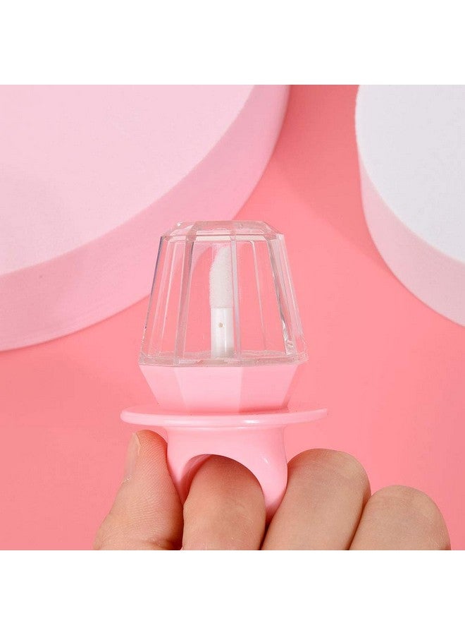 Healthcom 10 Packs 8Ml Pink Empty Lip Gloss Tube Bottles Diamond Ring Shape Plastic Refillable Lip Blam Tube Lip Glaze Tube With Wand Lip Oil Vials Jars Diy Lipstick Tube Cosmetic Container Makeup Tools - Image 5