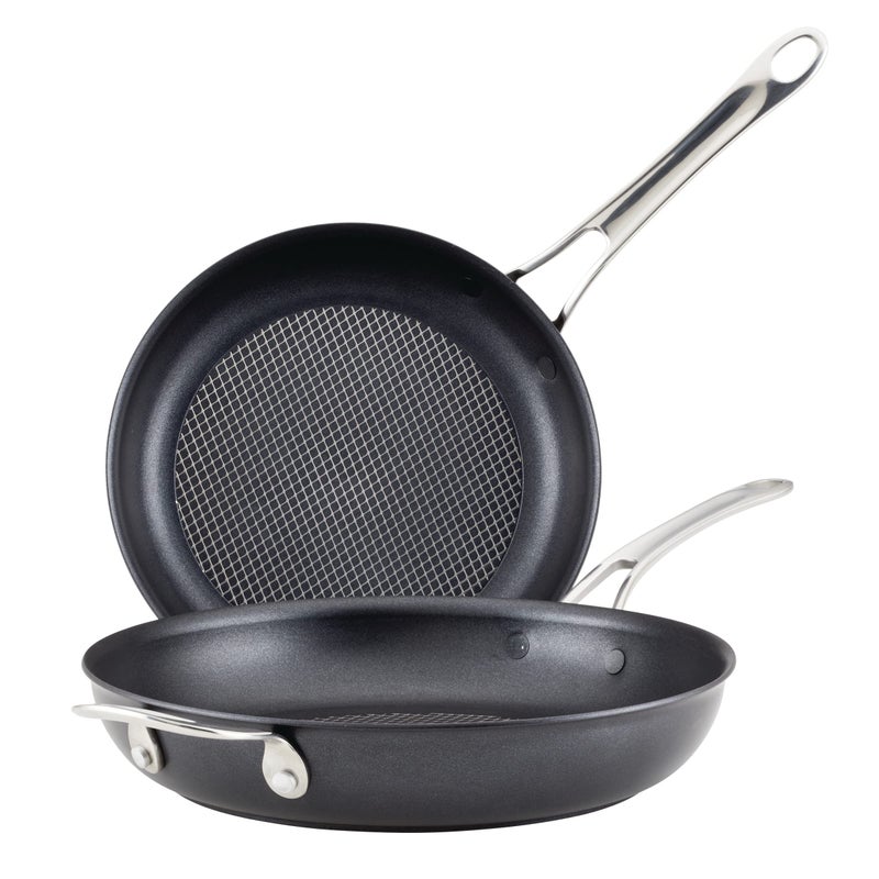 Anolon Anolon X Hybrid Nonstick Induction Frying PansSkillet Set 10 Inch and 12 Inch Dark Gray 