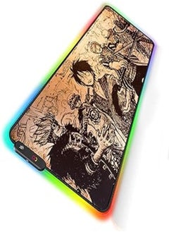 Large Gaming Mouse Pad for Animate Gamer RGB LED Glowing Gaming Mouse Keyboard Pad Mat TruQua8 (Onepiece)