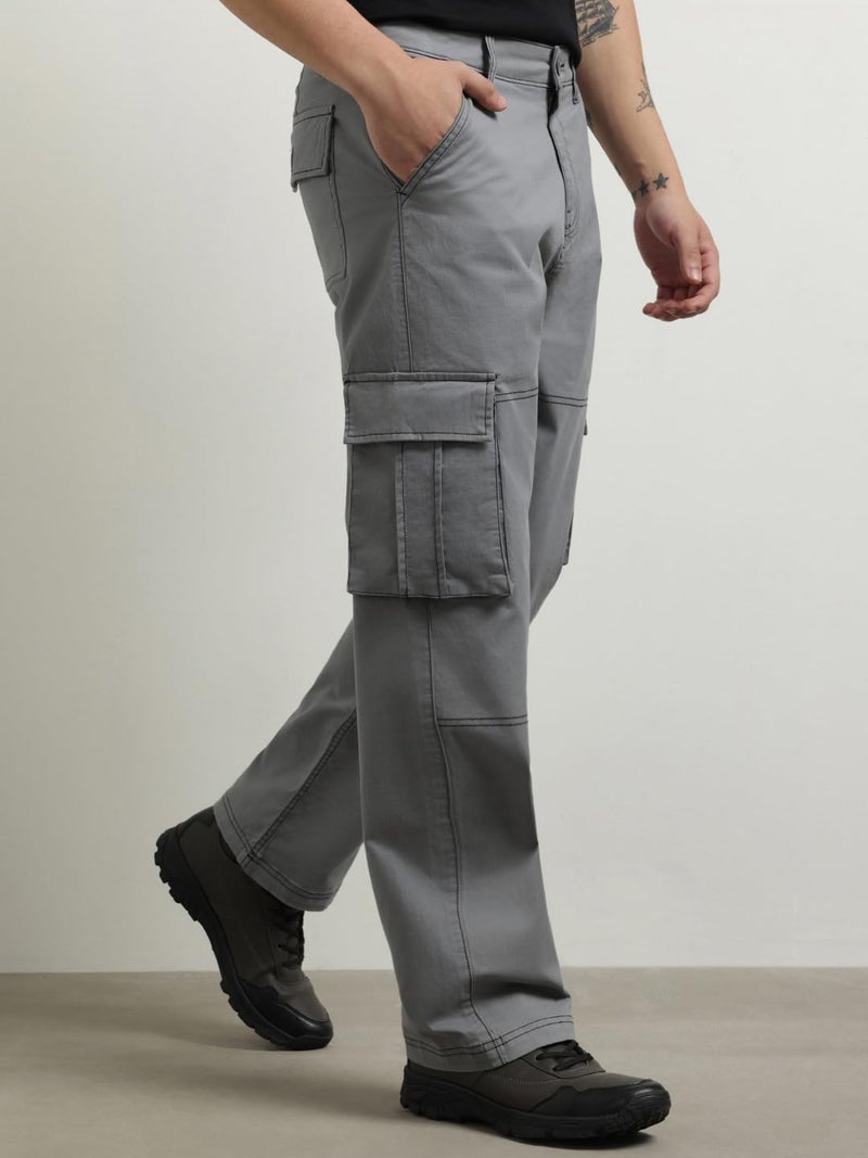 NOBERO Men Solid Straight Fit Cargo Pants - Image 3