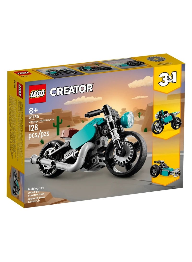 LEGO - 3 in 1 Vintage Motorcycle 128 Pieces - 31135 - Image 1