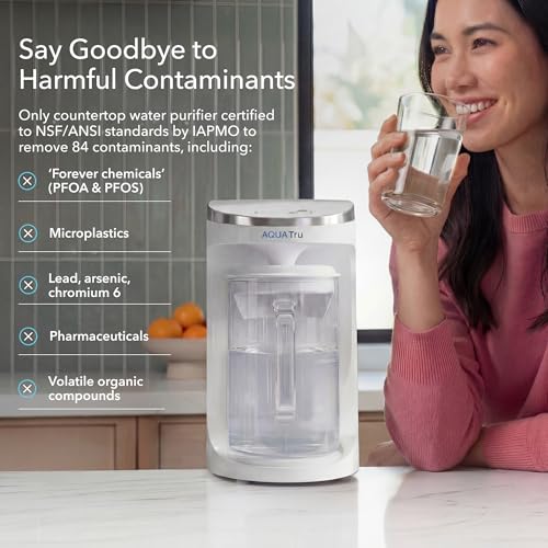 AQUA TRU AquaTru Carafe Smart Countertop Water Purifier | App-Connected 4-Stage Reverse Osmosis System with Glass Carafe Removes Forever Chemicals, Lead & Fluoride | Track Filter Life | No Plumbing - Image 3