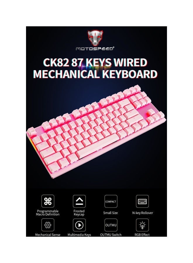 NIBEMINENT MOTOSPEED CK82 Mechanical 87 Keys RGB Gaming Keyboard with OUTMU Red Switch Multimedia N-key Rollover - wired  - Image 3
