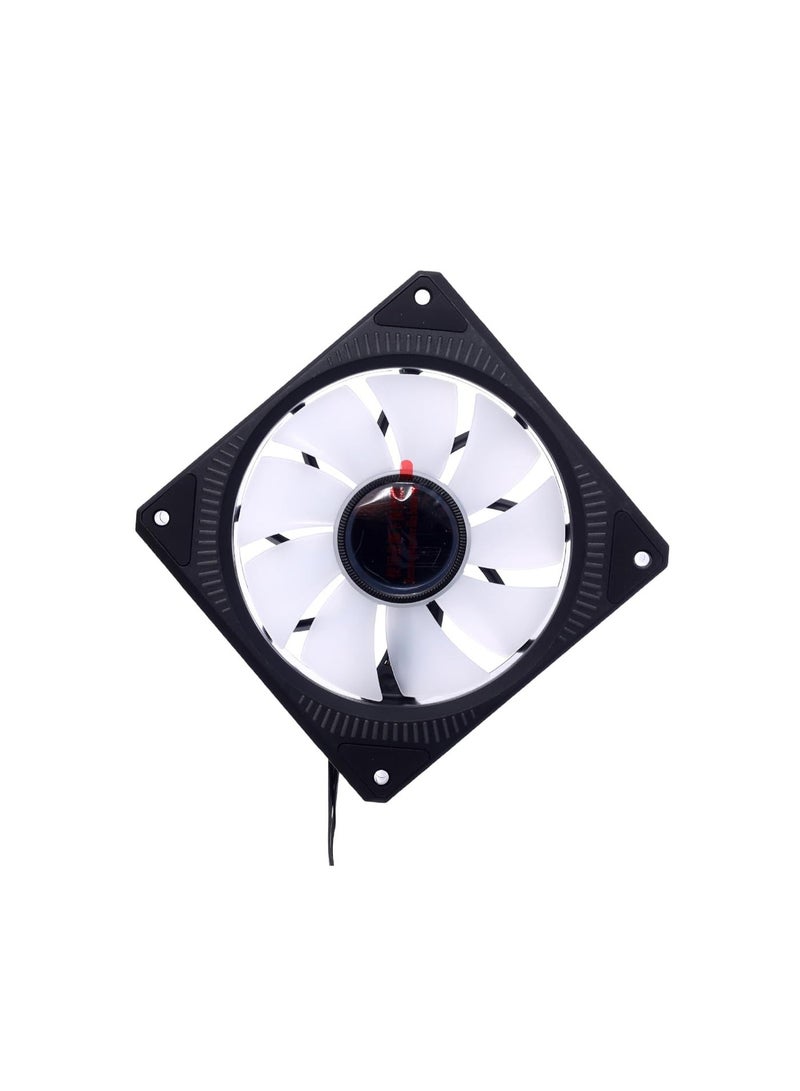 هافيت Havit Gamenote F2096 120mm RGB Case Fan, 1800RPM High Airflow Cooling, Vibrant Multi-Color RGB Lighting, Quiet Operation for Gaming PC Builds and Workstations – Black - Image 1