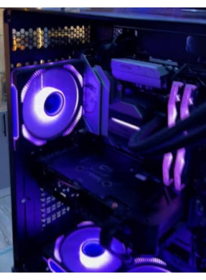 هافيت Havit Gamenote F2096 120mm RGB Case Fan, 1800RPM High Airflow Cooling, Vibrant Multi-Color RGB Lighting, Quiet Operation for Gaming PC Builds and Workstations – Black - Image 4