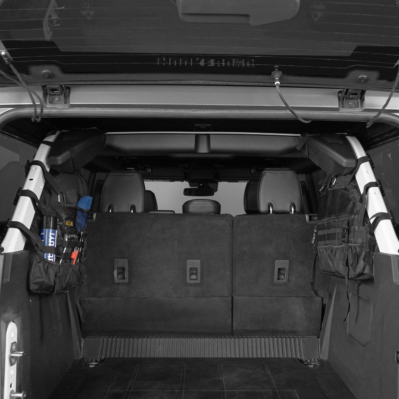 Hooke Road Bronco Roll Bar Storage Cargo Bag Rear Trunk Multi Pockets Cage Organizer for 2021 2022 2023 2024 2025 2026 Ford Bronco 4-Door Interior Accessories (Exclude Bronco Raptor & Sport) - Image 4