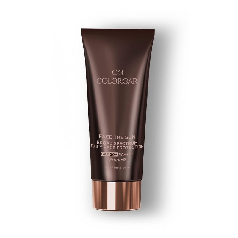 Colorbar Face the Sun Broad Spectrum Daily Face Protector 50 ml Enriched with Olive Leaf Extract and Vitamin E 100 Vegan Paraben Free and cruelty free - Image 1
