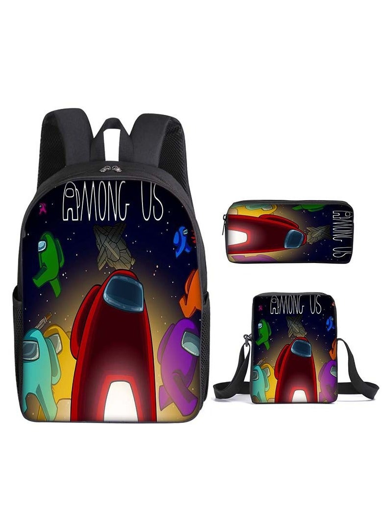 Among Us Backpack For Primary And Secondary School Students Three-Piece Set 29*16*42cm