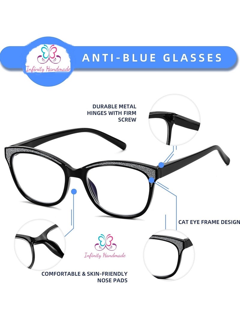 Reading Glasses for Men and Women, Computer Glasses, Anti-Blue Light Glasses, Blue Light Filter Glasses, Cat Eye Reading Glasses, Spring-Hinged Reading Aid, from Seller INFINITYHANDMADE - Image 4
