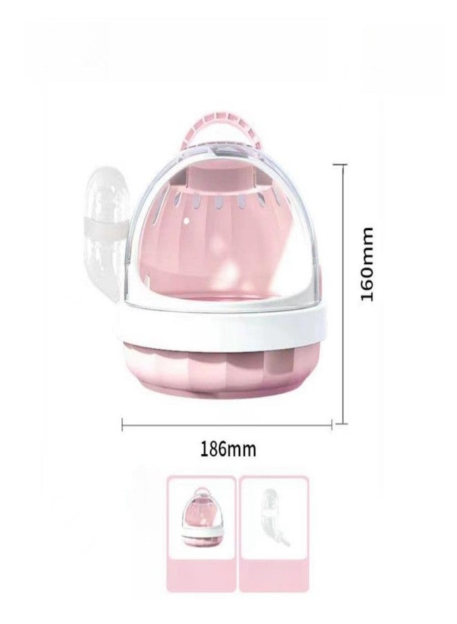 werdecade Guinea Pig Carrier Cage with Water Bottle, Portable Hamster Travel Carrier Carry Case for Small Pets, Gerbils, Mice, Dwarf Hamster (Pink) - Image 5