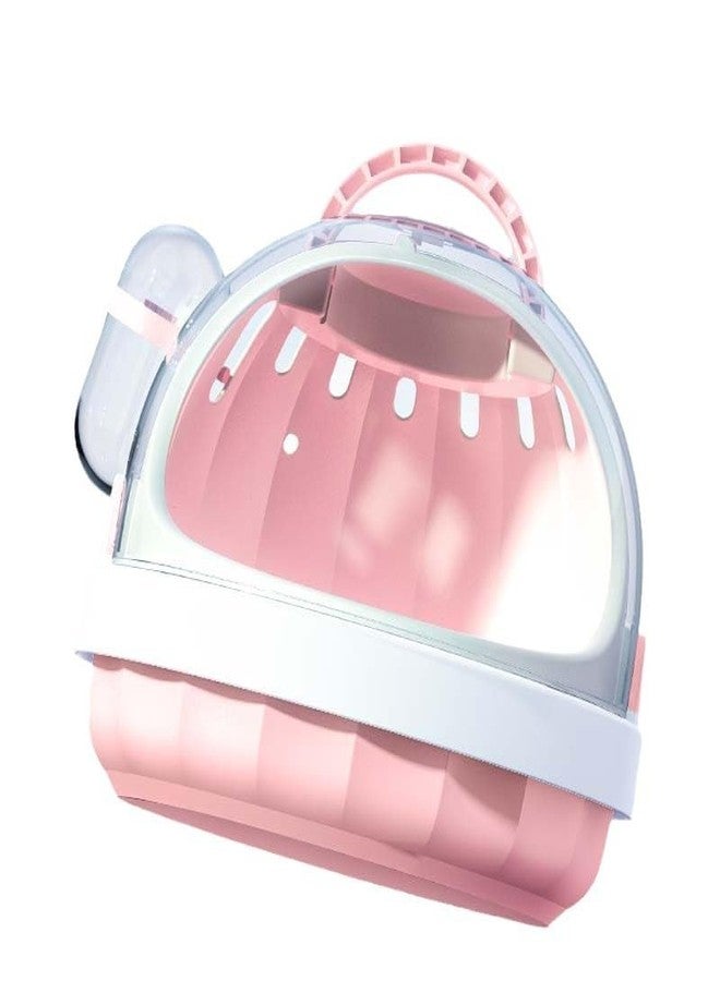 werdecade Guinea Pig Carrier Cage with Water Bottle, Portable Hamster Travel Carrier Carry Case for Small Pets, Gerbils, Mice, Dwarf Hamster (Pink) - Image 1