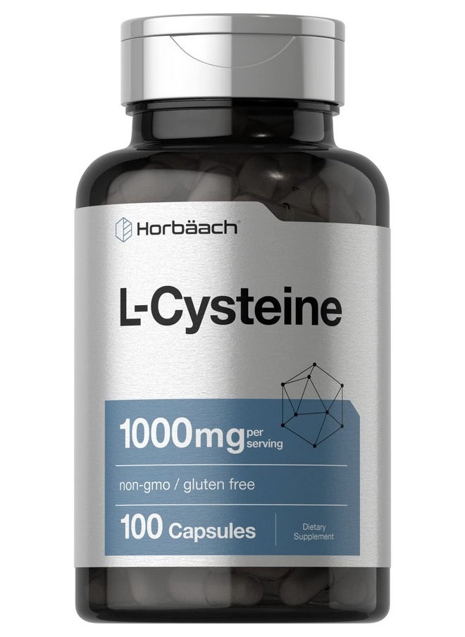 Horbaach Horbäach L-Cysteine 1000mg | 100 Powder Capsules | Non-GMO, Gluten Free Supplement  - Image 1