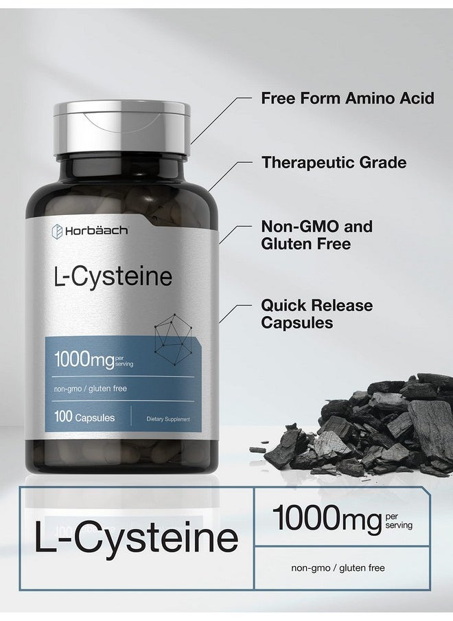 Horbaach Horbäach L-Cysteine 1000mg | 100 Powder Capsules | Non-GMO, Gluten Free Supplement  - Image 2