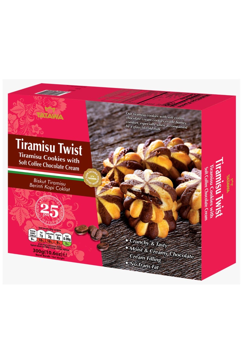 Tatawa Tiramisu Cookies with Soft Coffee Chocolate Flavour Filing 300g
