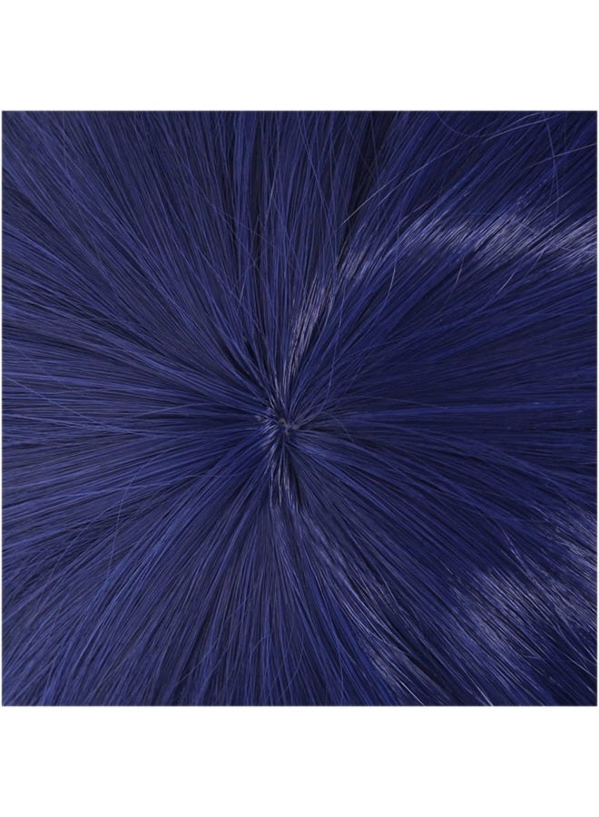 DAZCOS Anime Cosplay Wig For Girls Women Blue Hair With Red Rope - Image 5