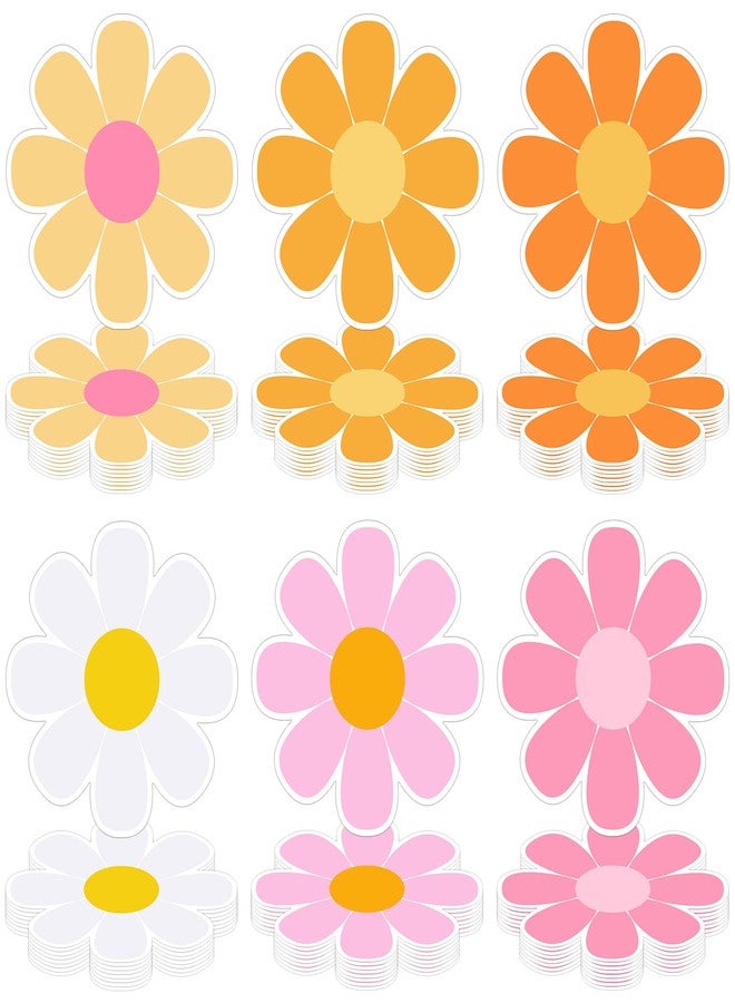 Watersay 48 Pcs Disposable Flower Placemats Bulk Daisy Paper Placemats 13 Inch Colorful Groovy Party Supplies Boho Spring Summer Table Decorations for Wedding Birthday Bridal Dinner - Image 1