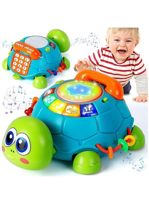 Educational Toys for 1 2 Year Old Boy Girl Gifts, Baby Toys 6 to 12 Months, Crawling Toys for Babies 6-12-18 Months Tummy Time, Light Up Musical Turtle Toys for 1 Year Old First Birthday Gifts