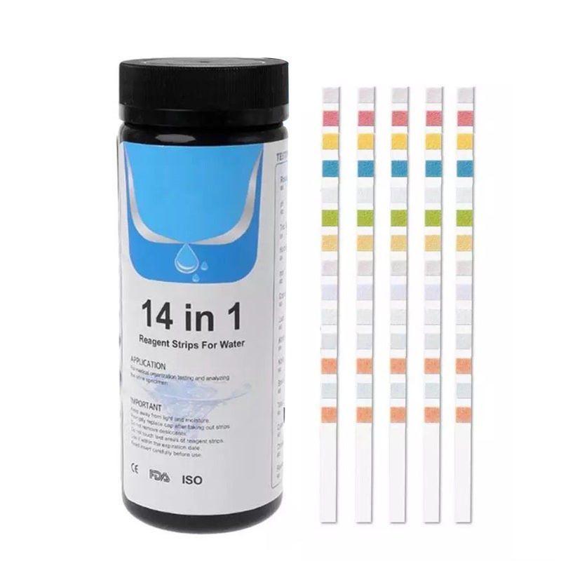 14-In-1 Spa Test Strips - Instant Reliable Results Swimming Pool Water Testing Strips for Drinking Water, Aquarium, Pond, Hot Tub And Industrial Water Use - Image 1