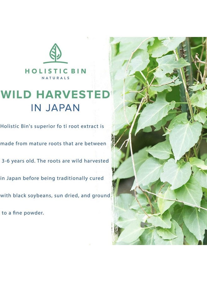 Holistic Bin Japanese He Shou Wu Fo Ti Powder Potent Fermented Herbal Extract for Vitality | Wild Harvested in Japan | Pure Fo Ti for Hair Health Support | Antioxidant and Anti Aging Properties - Image 3