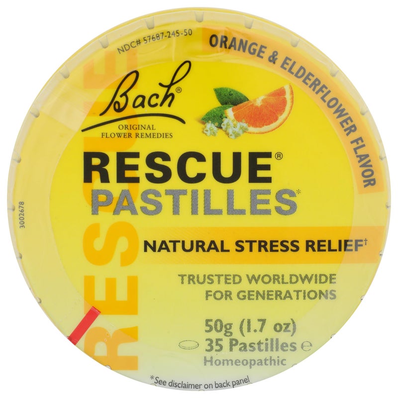 RESCUE Bach Rescue Pastilles Orange Elderflower, 1.7 OZ - Image 1