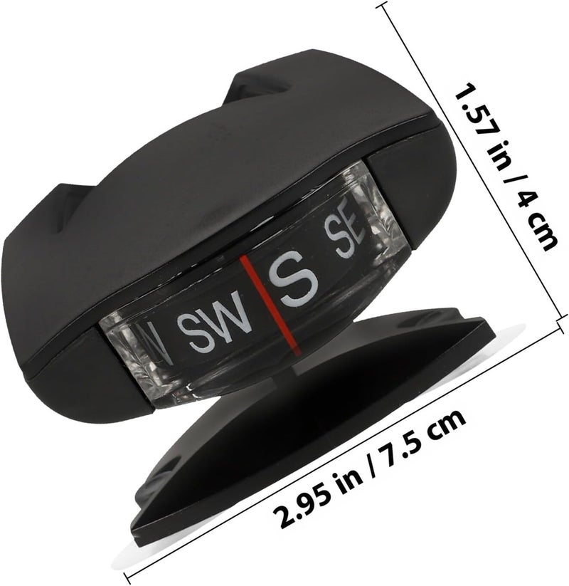 Healifty Auto Compass for Car Dashboard with Adjustable Mount Inclinometer Compass Ball for Vehicle Navigation and Outdoor Use - Image 2