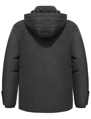 TACVASEN Winter Jackets for Men Winter Coat for Men Military Warm Fleece Tactical Jackets Grey L - Image 2