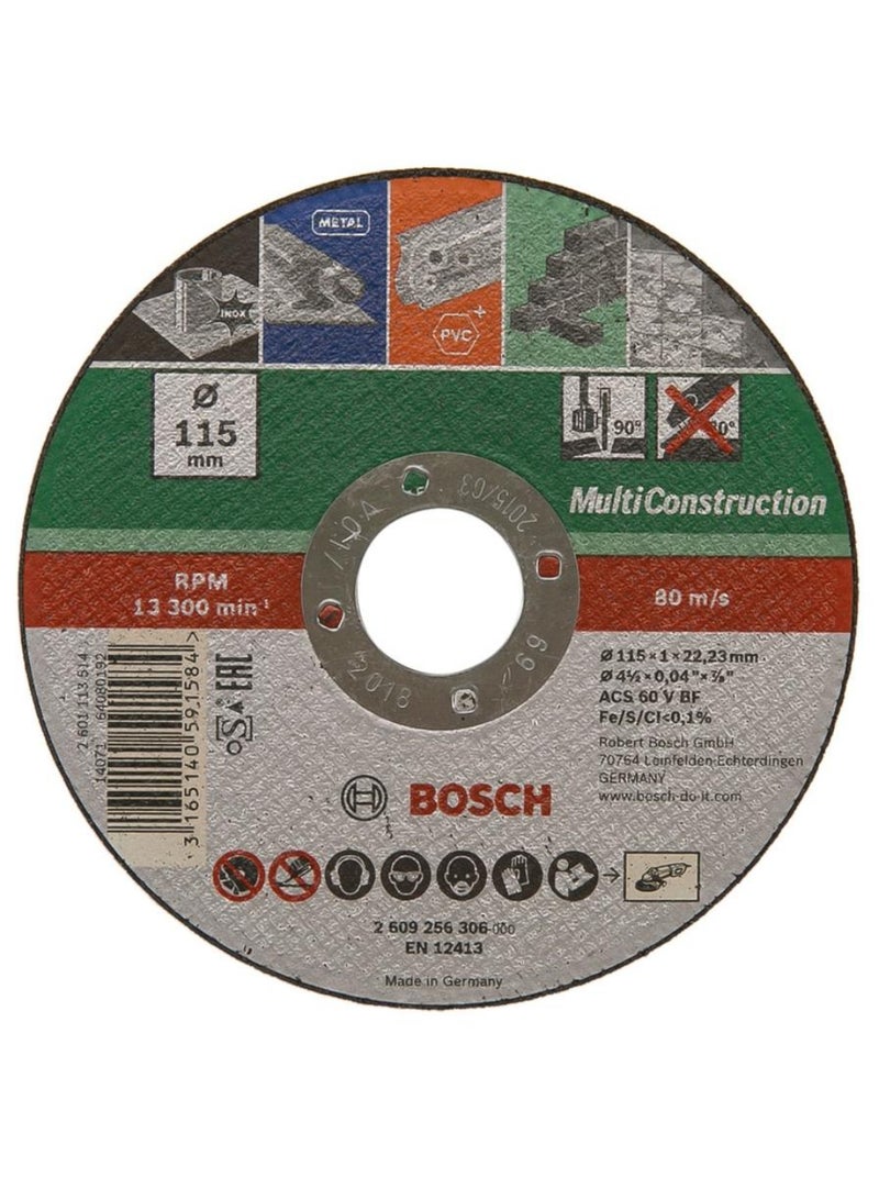 BOSCH Straight Cutting Multiconstruction Disc 115 X 1 Mm