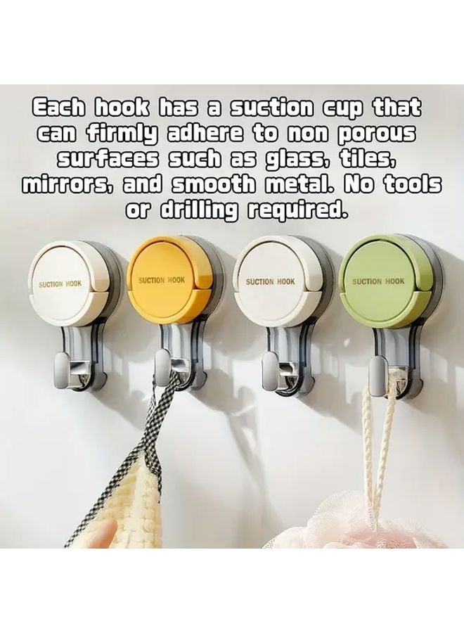4pcs Heavy Duty Suction Cup Hooks Detachable Wall Mounted Towel Racks for Kitchen Bathroom - Image 2