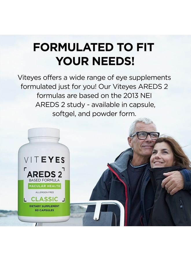 Viteyes AREDS 2 Eye Vitamins, Classic Macular Support, Allergen Free Capsules, with Natural Vitamin E, Vitamin C, Zinc, Copper, Lutein & Zeaxanthin, Eye Doctor Trusted, Manufactured in The USA, 60 Ct - Image 2