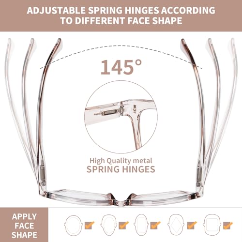 YUKANG Progressive Multifocal Reading Glasses for Women Men, Anti Glare Blue Light Blocking Multifocus Computer Glasses LBrown 2.5 - Image 4