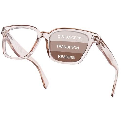 YUKANG Progressive Multifocal Reading Glasses for Women Men, Anti Glare Blue Light Blocking Multifocus Computer Glasses LBrown 2.5 - Image 1