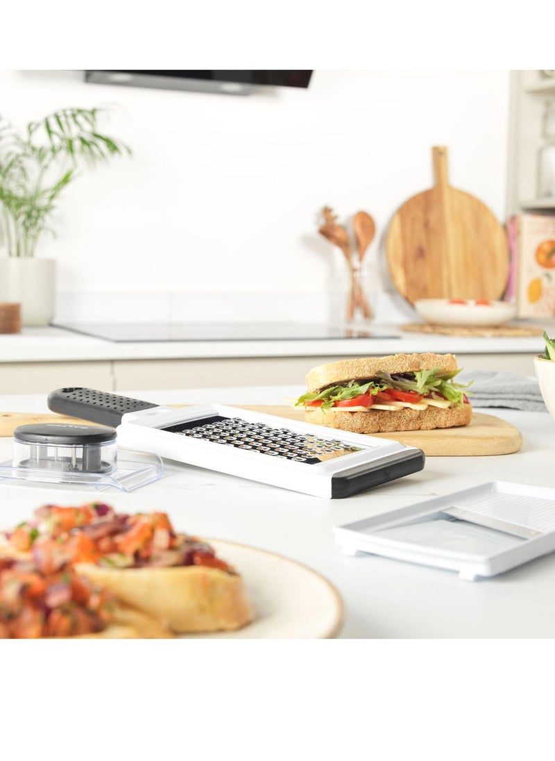 Salter - SALTER 2 IN 1 MANDOLINE Adjustable Slicer and Cutter for creating uniform slices and  strips - Image 1