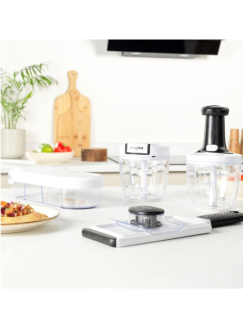 Salter - SALTER 2 IN 1 MANDOLINE Adjustable Slicer and Cutter for creating uniform slices and  strips - Image 1