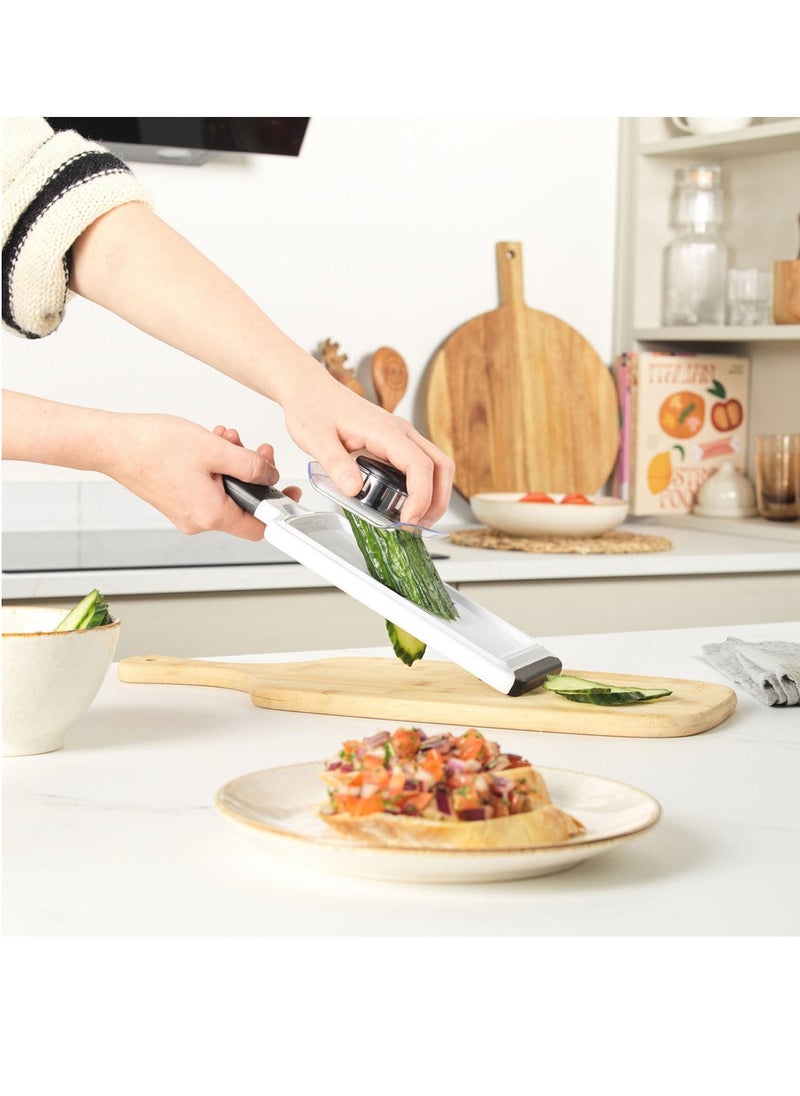 Salter - SALTER 2 IN 1 MANDOLINE Adjustable Slicer and Cutter for creating uniform slices and  strips - Image 1