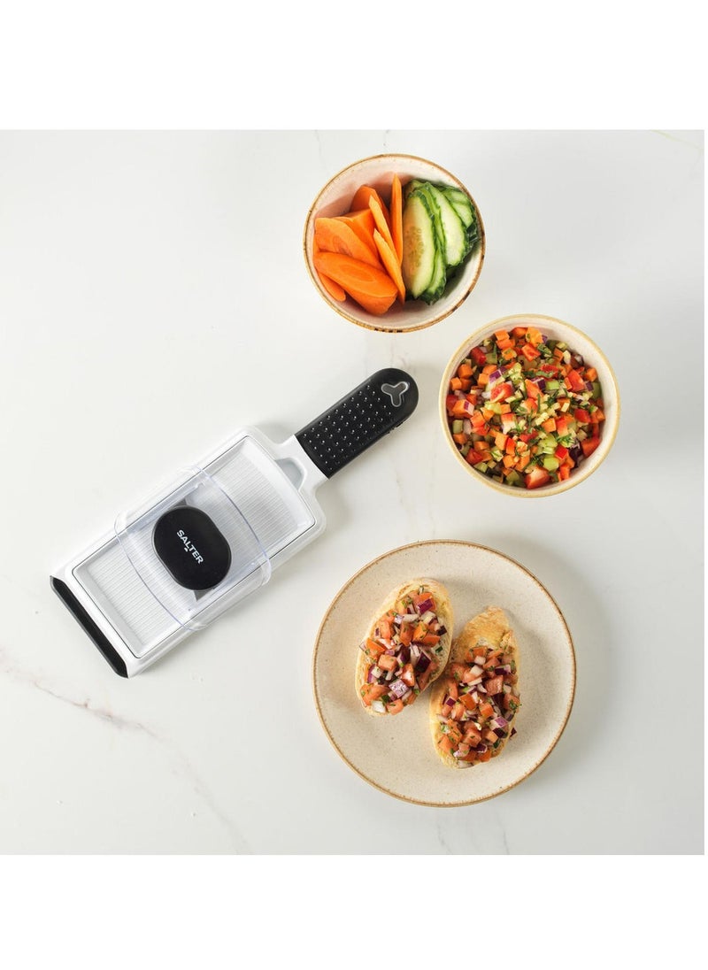 Salter - SALTER 2 IN 1 MANDOLINE Adjustable Slicer and Cutter for creating uniform slices and  strips - Image 1