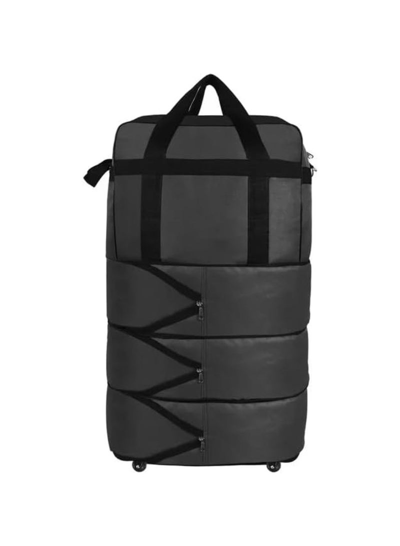 Yuwell Travel Bag Luggage Trolley Bag Expandable Rolling Duffle Bag 3 Layers Space 5 Wheels Luggage Bag Foldable Suitcase For Multipurpose Use For Unisex 87X50X28 Black - Image 3