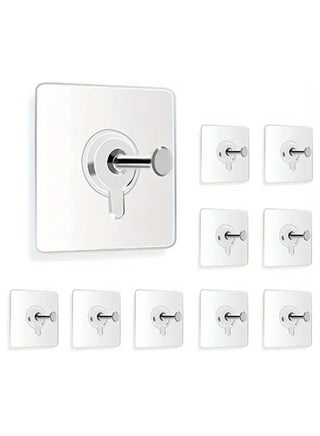 10 Pcs Heavy-Duty 5.9kg Self-Adhesive Plastic Wall Hooks, No-Drill for Home & Office Decor - pzsku/ZA862B36B5F4A4D30A9F1Z/45/1741240980/c2ffcb56-a800-4c3b-977f-cf7ba2bcd215