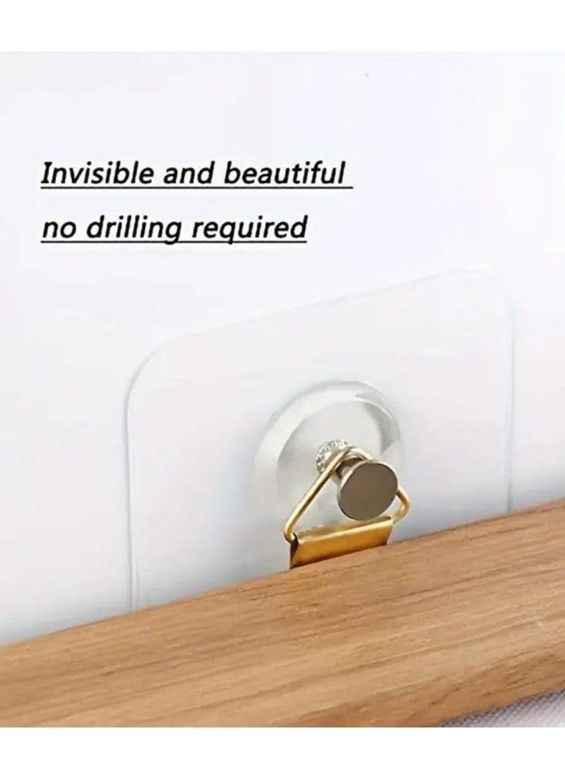 10 Pcs Heavy-Duty 5.9kg Self-Adhesive Plastic Wall Hooks, No-Drill for Home & Office Decor