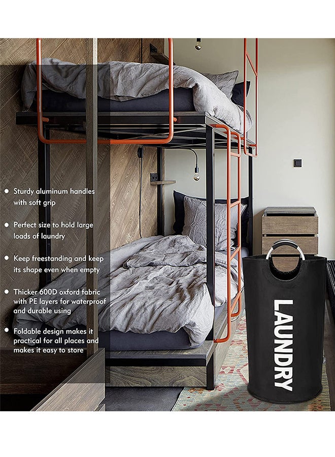 إسكدنيا سلة غسيل كبيرة قابلة للطي مزودة بمقبض أسود 79x43سم - Image 5