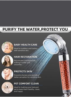 Hand-held pressurized showerhead, high pressure water saving, with negative ion tourmaline filter, double filter shower head, suitable for bathing, shampooing, pet bathing - pzsku/ZA862C3537C5D1DB1B3EAZ/45/_/1723097879/3d04648f-b610-4511-8306-7147acb0798d